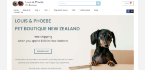 Louis and Phoebe Pet Boutique's homepage