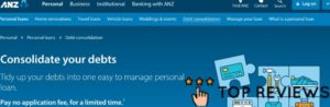 ANZ Debt Consolidation Loan's Homepage