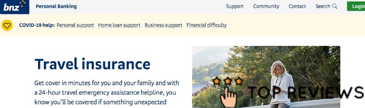 BNZ Travel Insurance's Homepage