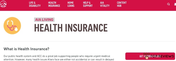 AIA Health Insurance's Homepage