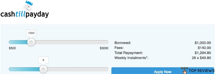 „Cashtillpayday“ pagrindinis puslapis