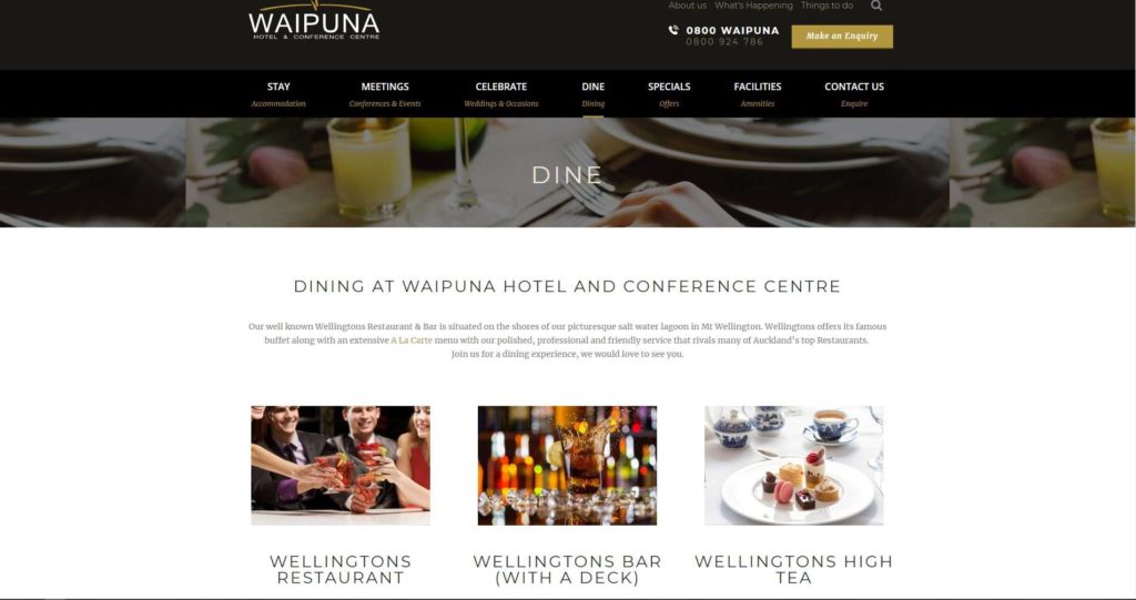 Wellingtons Restaurant & Bar's Homepage
