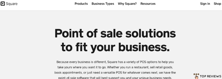 Square POS' Homepage