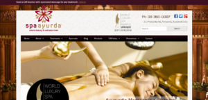Spa Ayurda's homepage