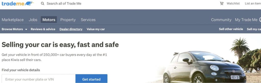TradeMe's Homepage