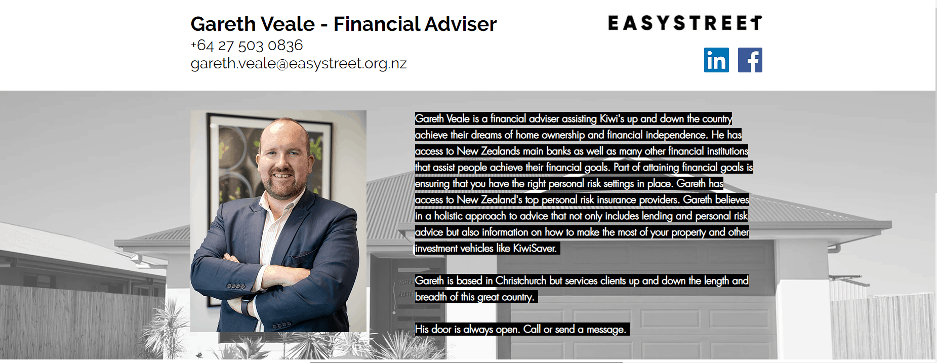 Gareth Veale - Financial Adviser Homepage