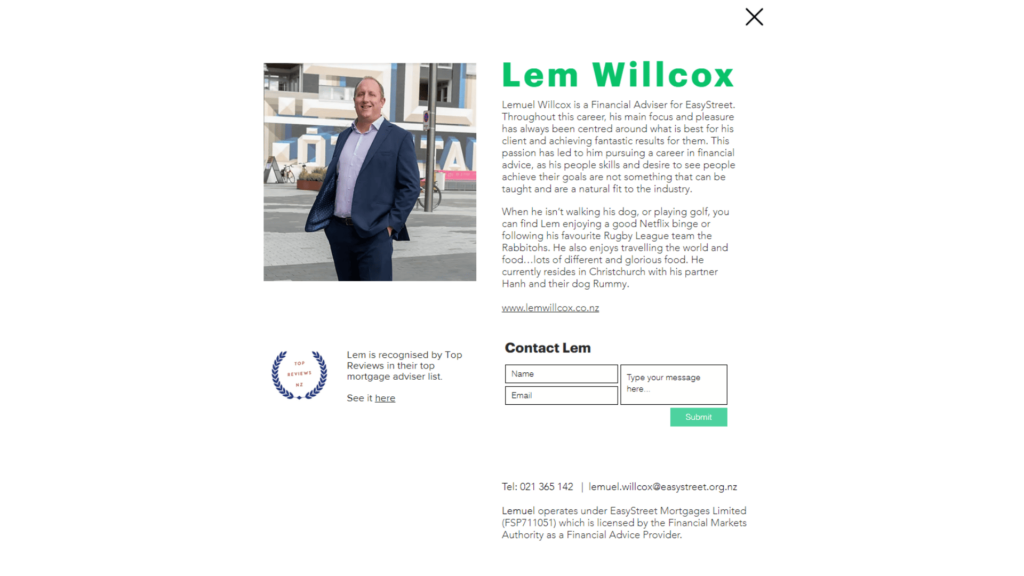 Lem Willcox - EasyStreet's Website