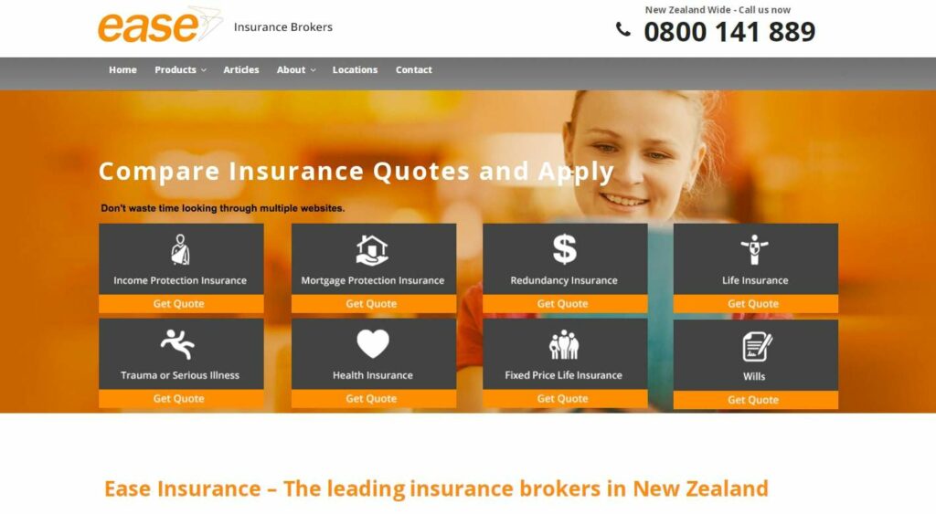 Ease Insurance Brokers' Homepage