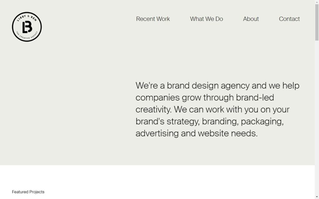 Libby & Ben - A Brand & Creative Advertising Agency's Homepage