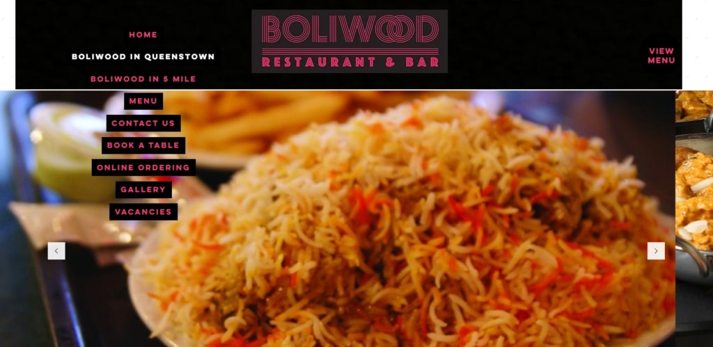 Boliwood Restaurant and Bar's homepage