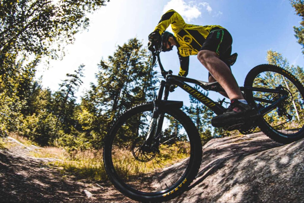 Ride a mountain bike through Woodhill Park