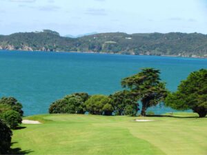 View the vistas of Bay of Islands in Waitangi Golf Club